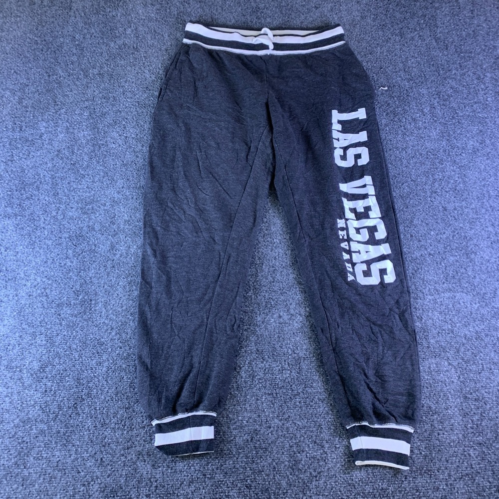 U.S. Vintage by Exist Jogger Pants Womens Small Dark Gray Las Vegas Nevada Logo